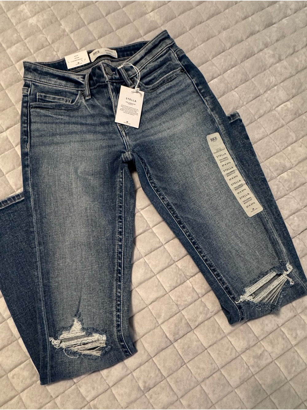 BKE/Buckle Women’s Distressed Skinny Jeans - Blue Wash